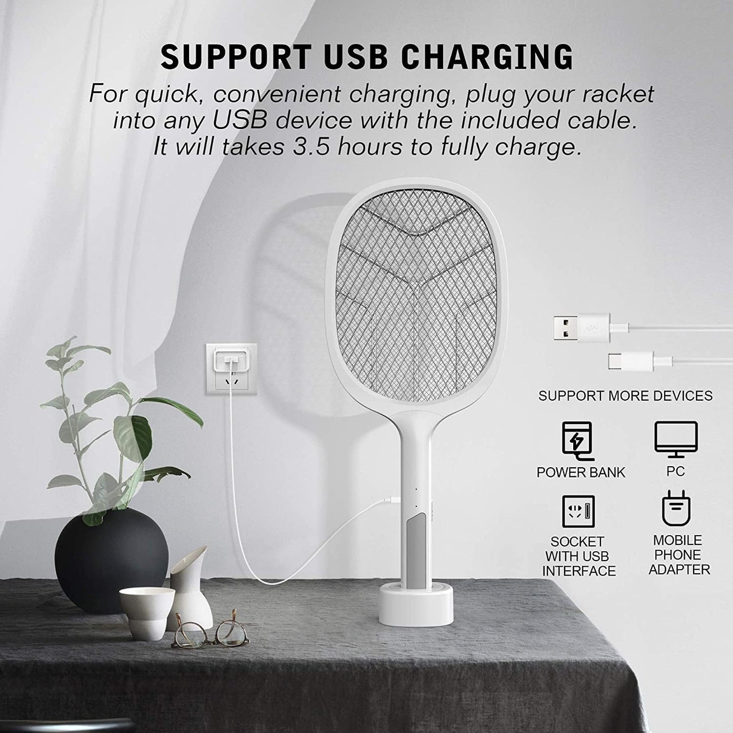 2 In 1 Rechargable Mosquito Racket